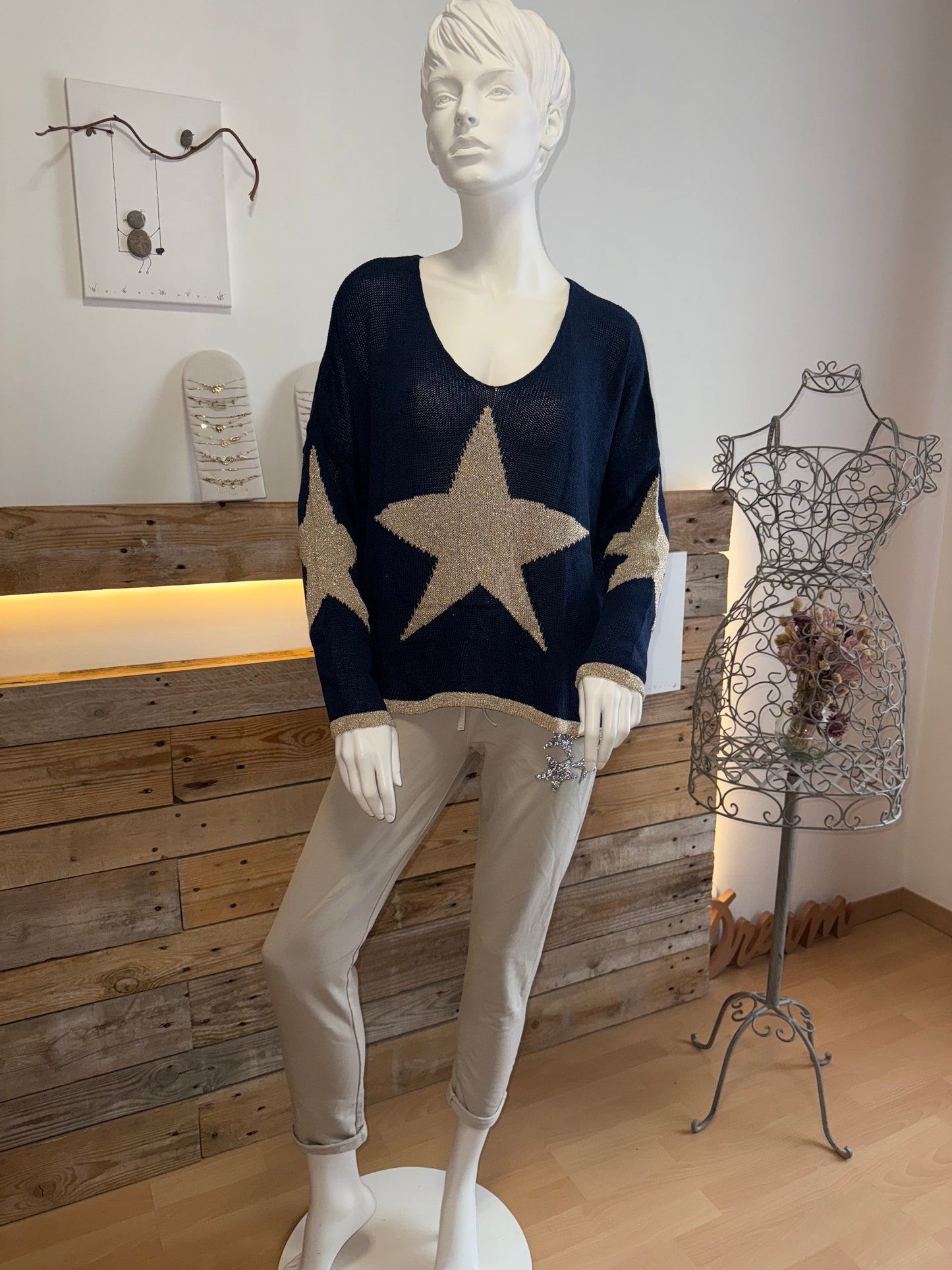 Pull ETOILE Bleu marine