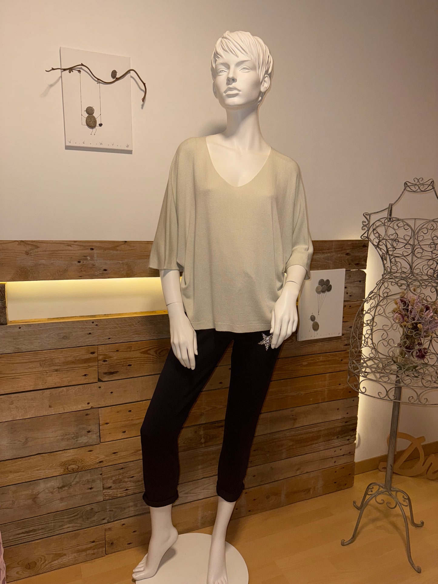 Pull HAPPY Beige clair